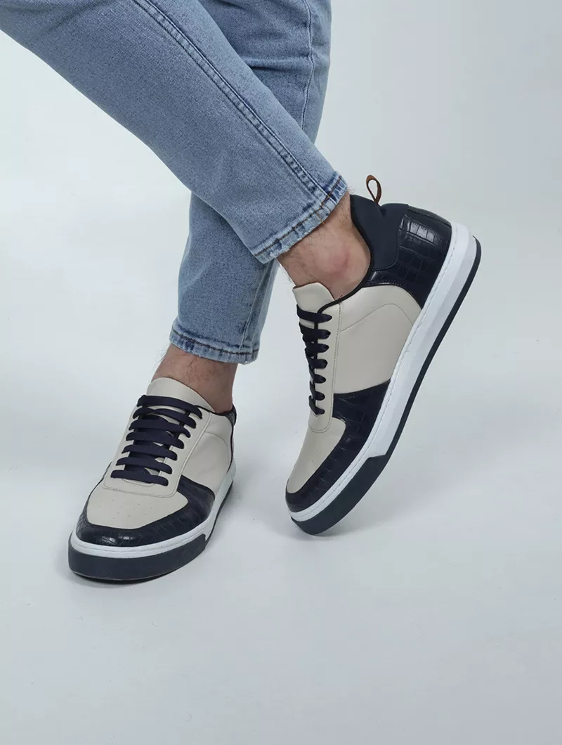 Baskets en simili cuir